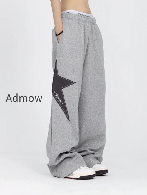 Star Jogging Sweatpants Women Harajuku Retro Vintage Patchwork Pant