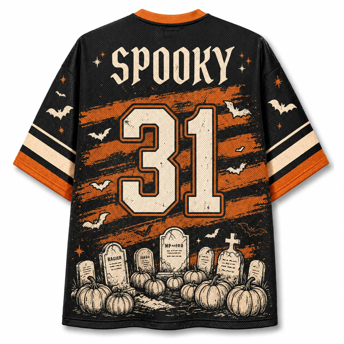 Chaotic Club Vintage Spooky Graveyard Ghost Halloween Mesh Jersey