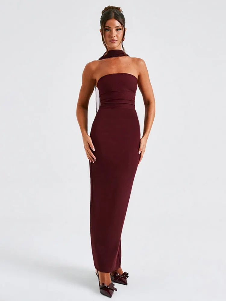 Strapless Lace Trim Dress Set