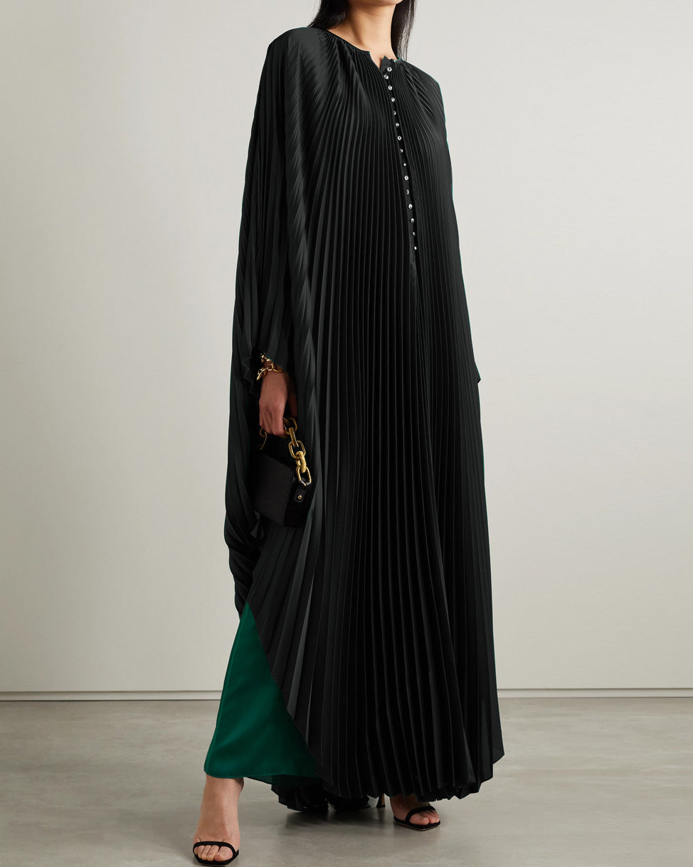 Pleated Straight Loose Robe Dress