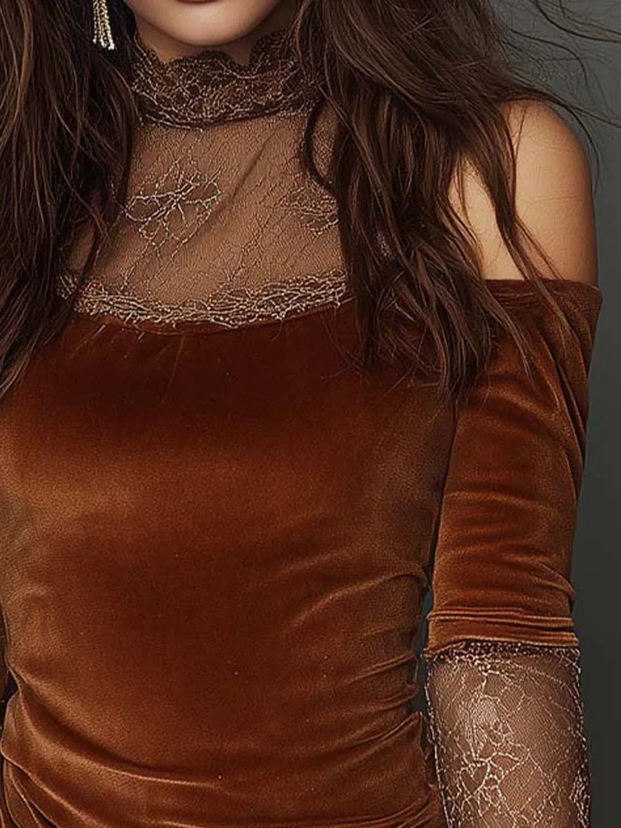 Mini Dress with velvet – Premium Look