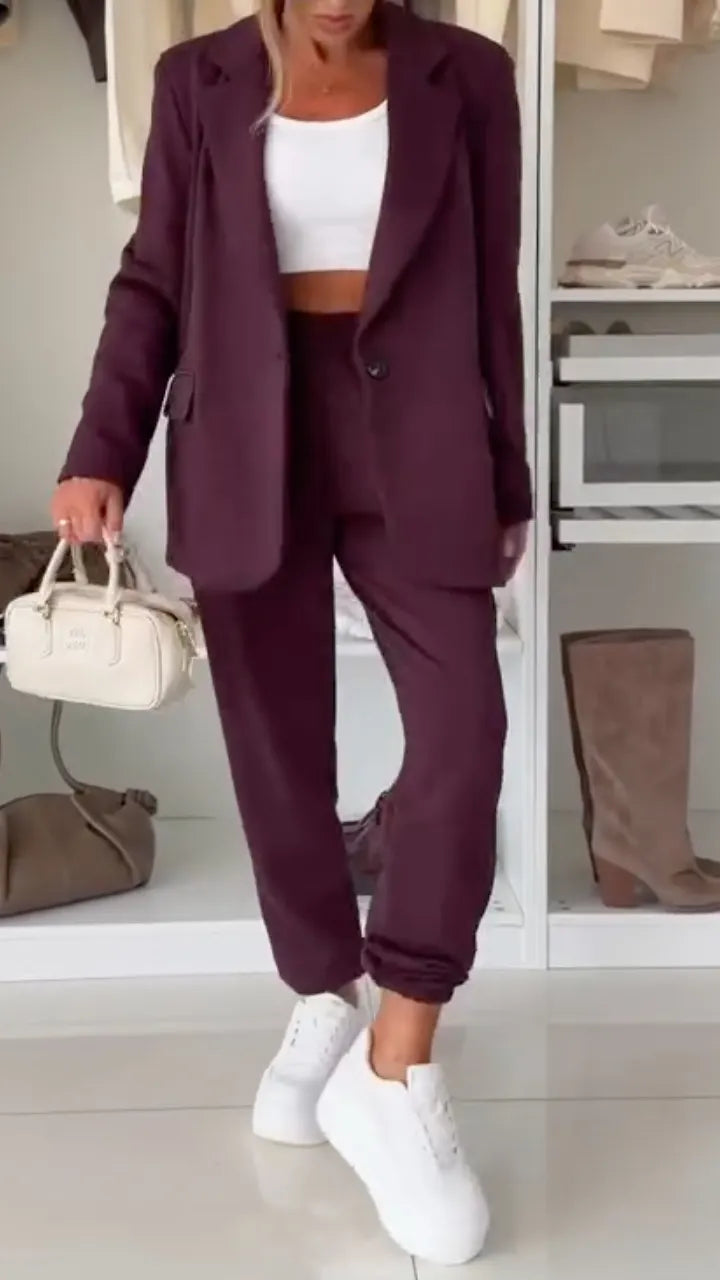 Blazer And Jogger Pants Two‐Piece Set