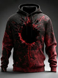 Men's Halloween 3d Hole Print Hoodie