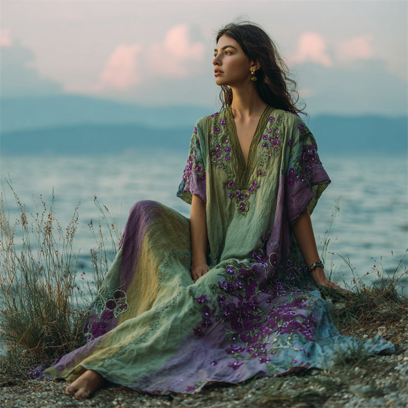Boho Maxi Dress in linen, Affordable Luxury