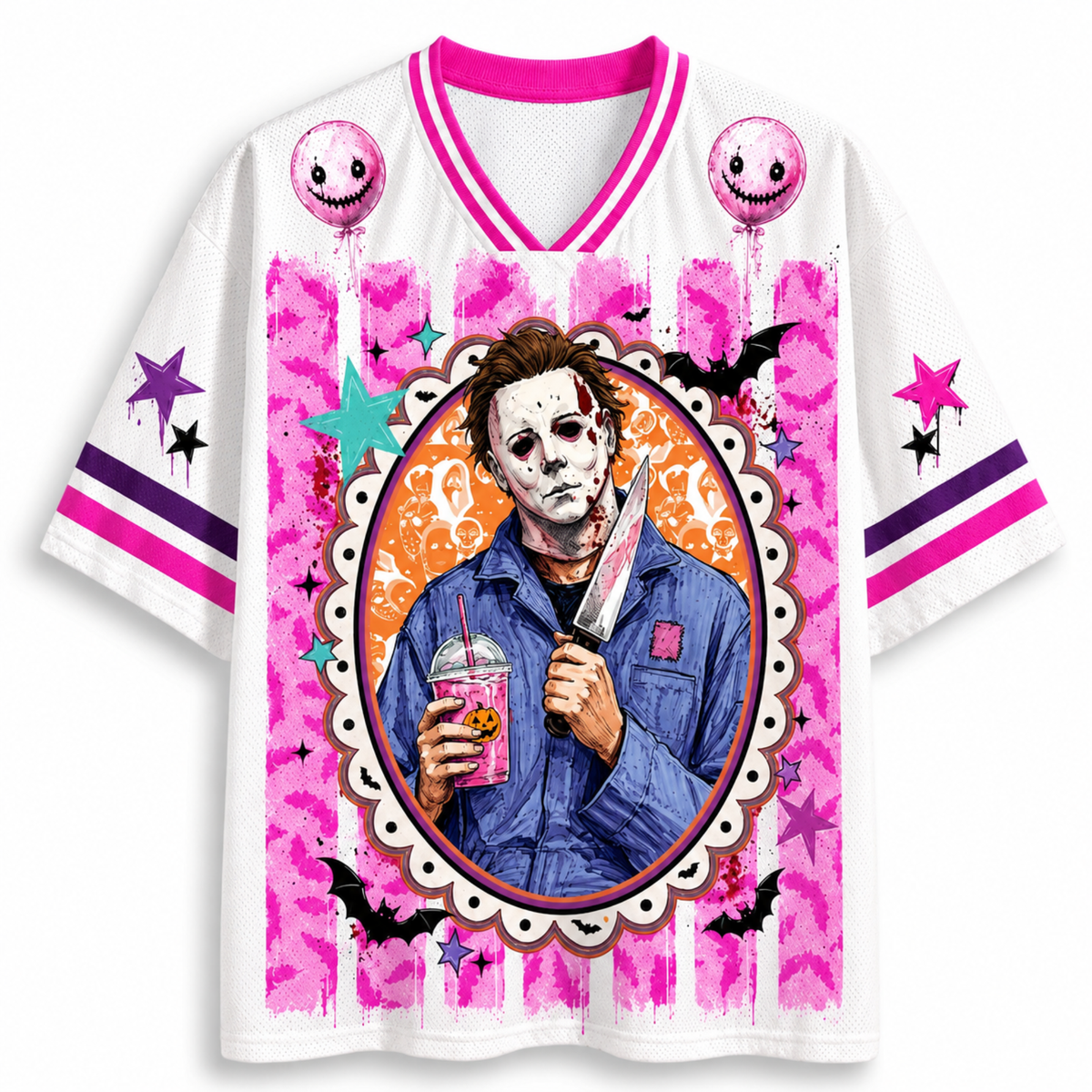 Chaotic Club Preppy Horror Bundle Retro Halloween Characters Mesh Jersey