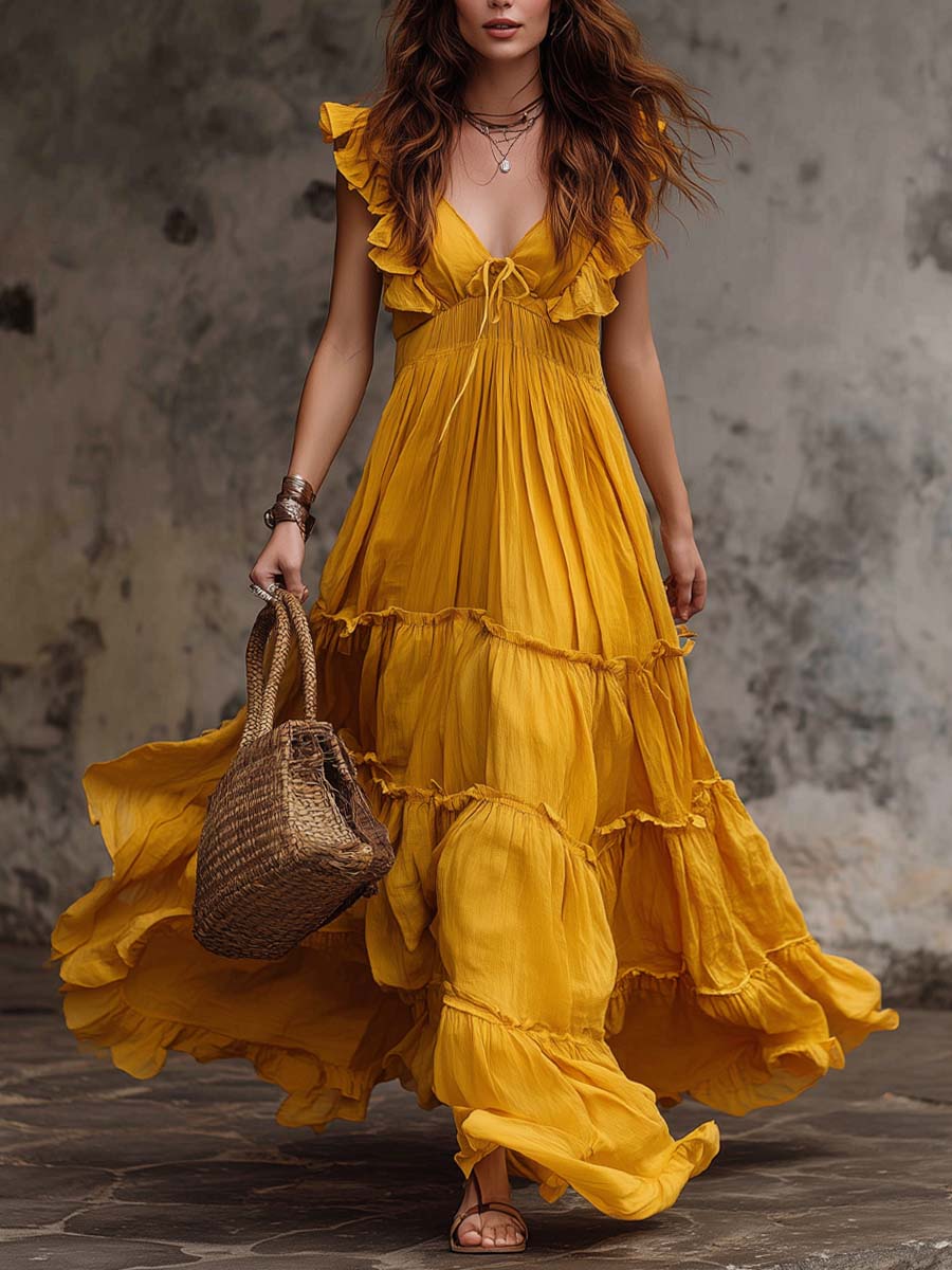 Chic Maxi Dress in linen, Smart Price