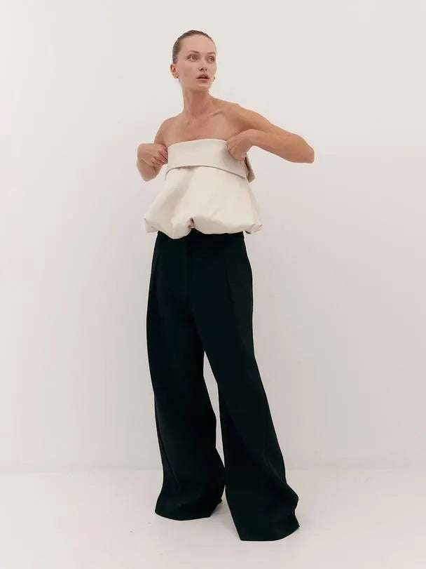 Puff-Shaped Bow-Tail Tube Top
