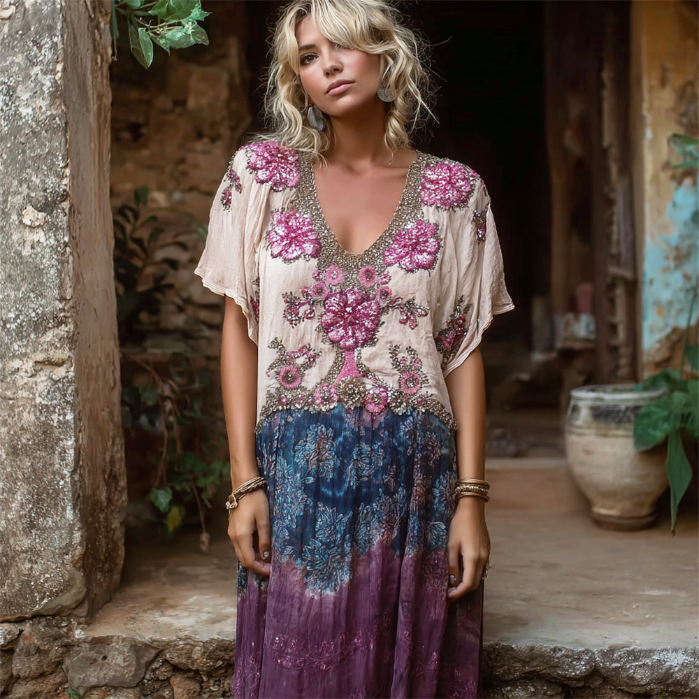 Boho Maxi Dress in linen, Unbeatable Price