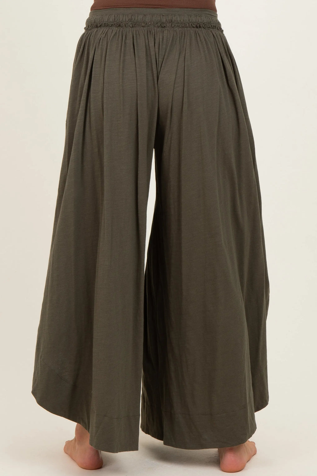 Olive Tulip Hem Super Wide Leg Maternity Pants