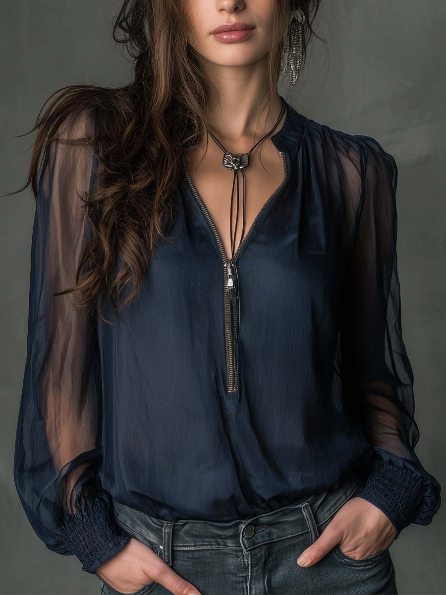 Chic Blouse in chiffon, Designer Aesthetic