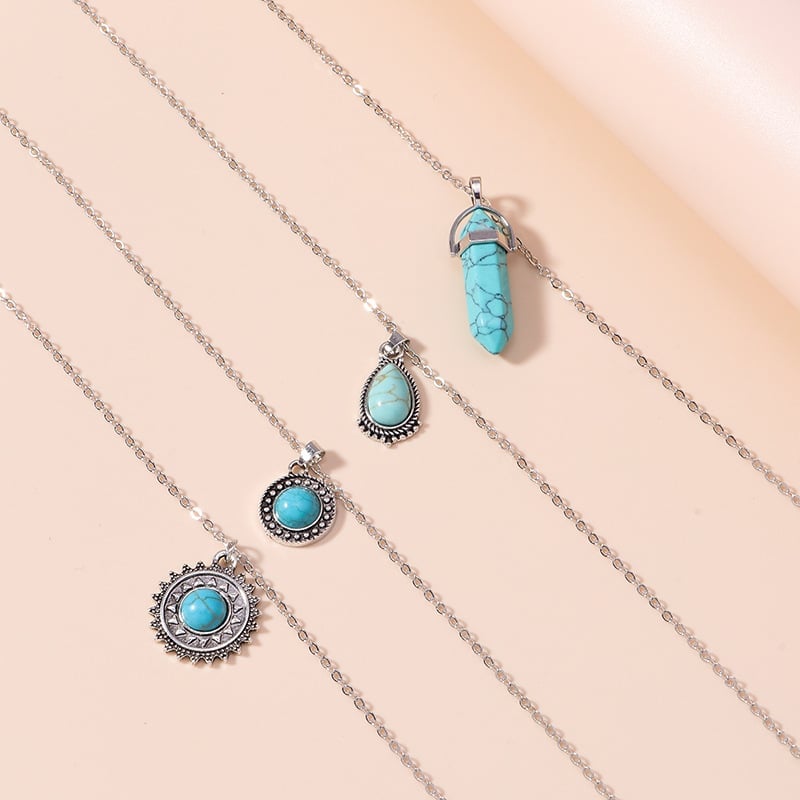 Turquoise Layered Drop Necklace
