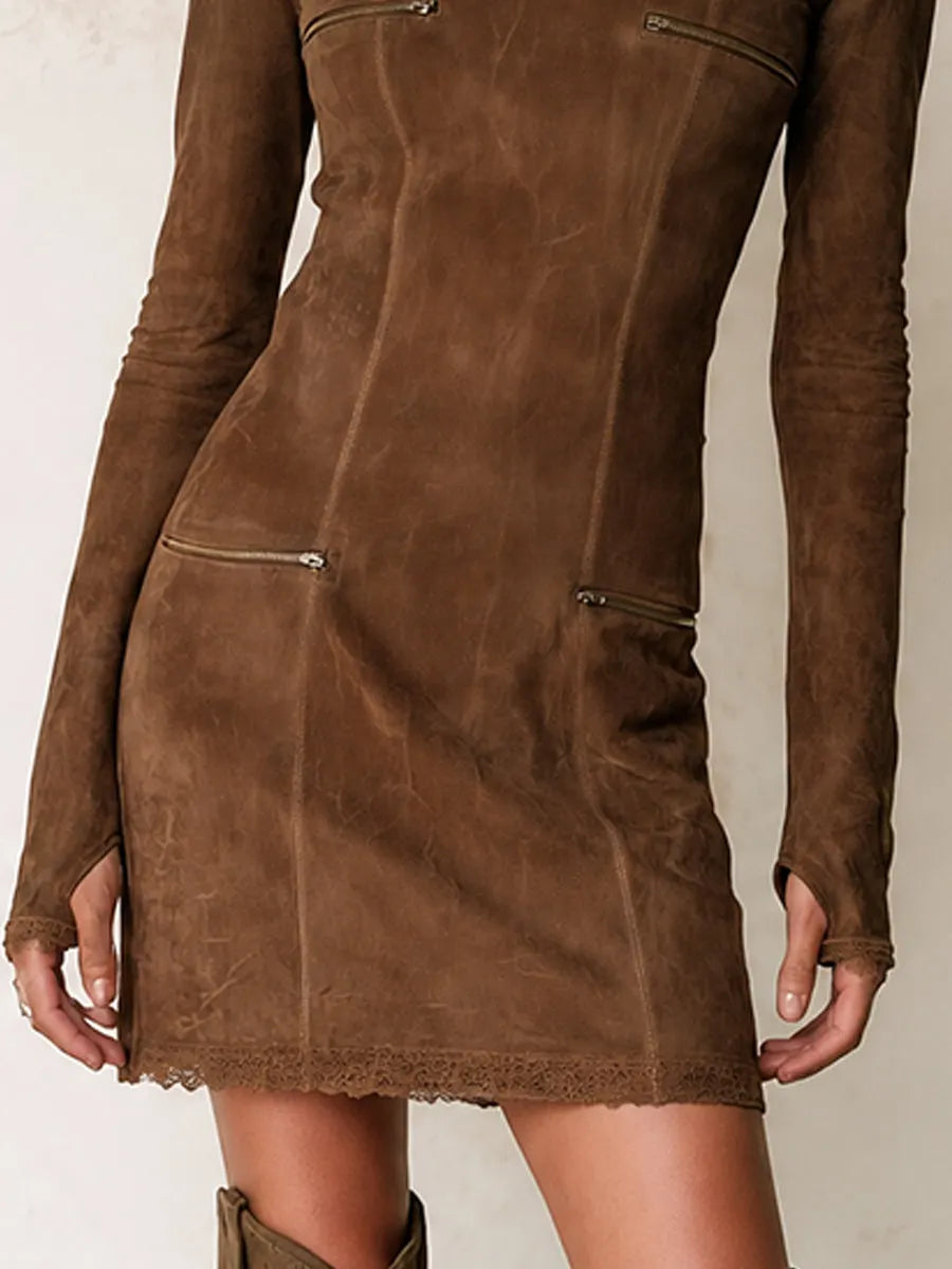 Mini Dress with suede – Affordable Luxury