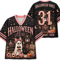 Chaotic Club Pink Coquette Ghost Halloween Vibes Spooky Crew Mesh Jersey