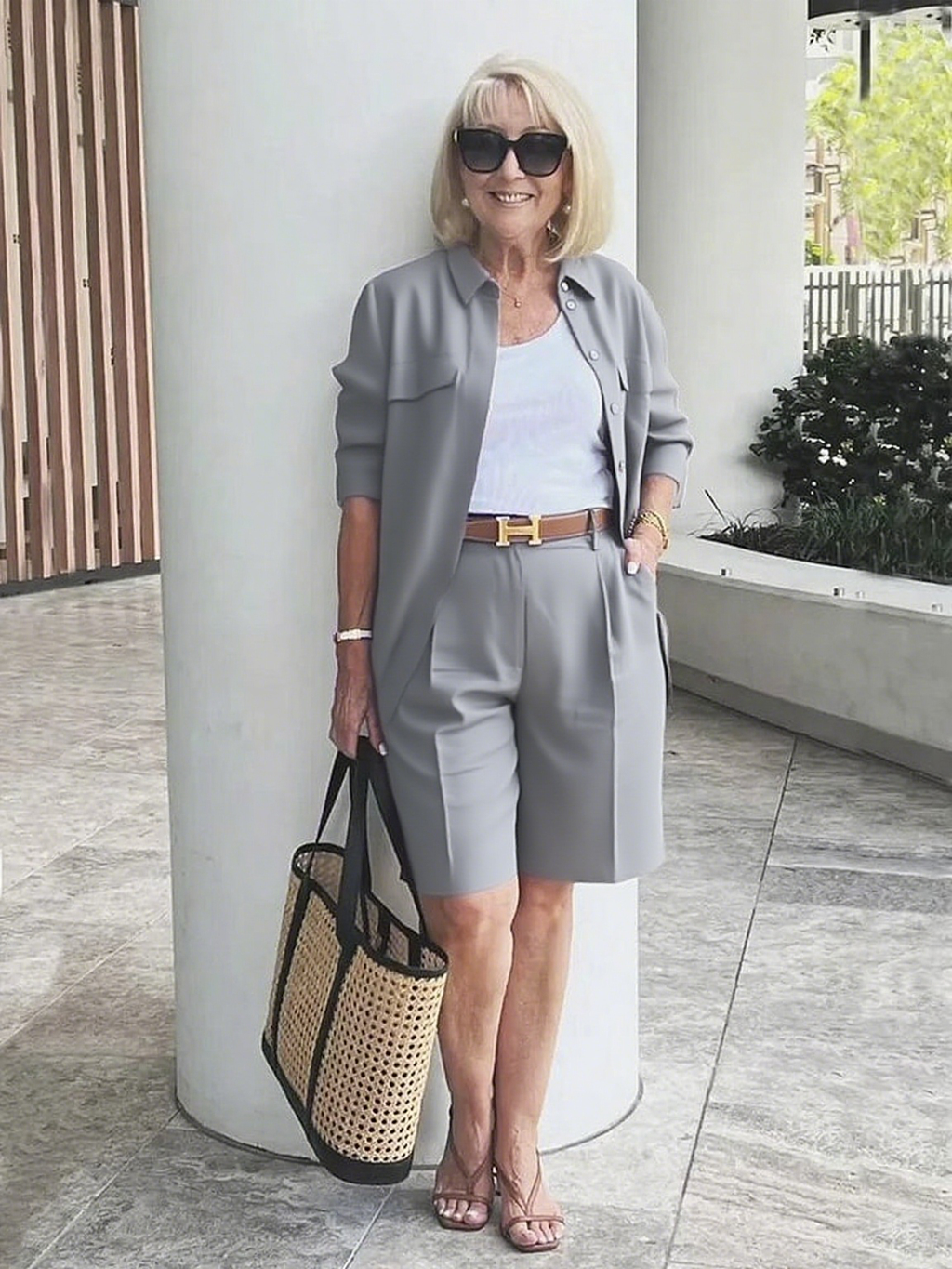 Two-piece Suits Stylish Lapel Collar Suit Shorts  Blazer Coat