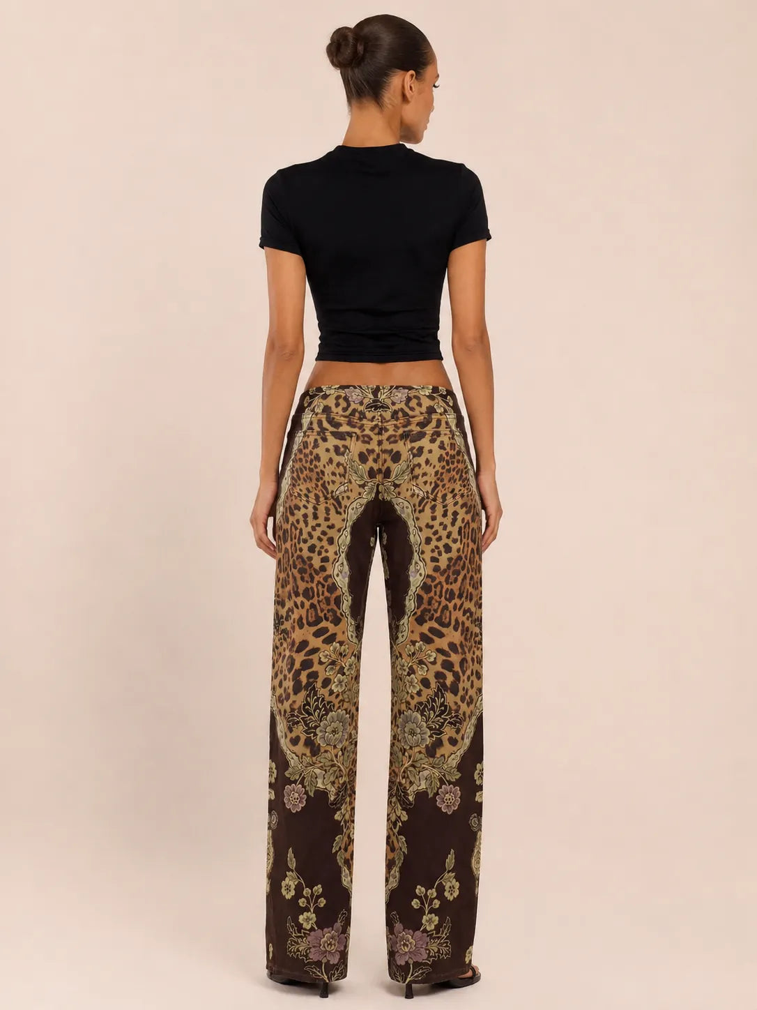 Leopard Baroque Lace-Up Pants