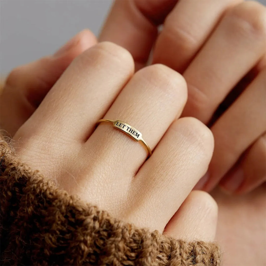 Let Them Dainty Bar Ring