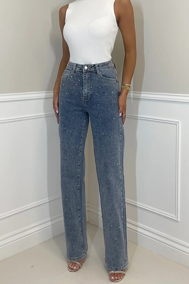 Women's Elegant Starry Sky Hot Diamond Jeans