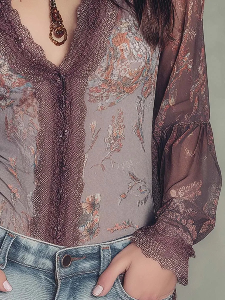 Retro Shirt in lace, Premium Look