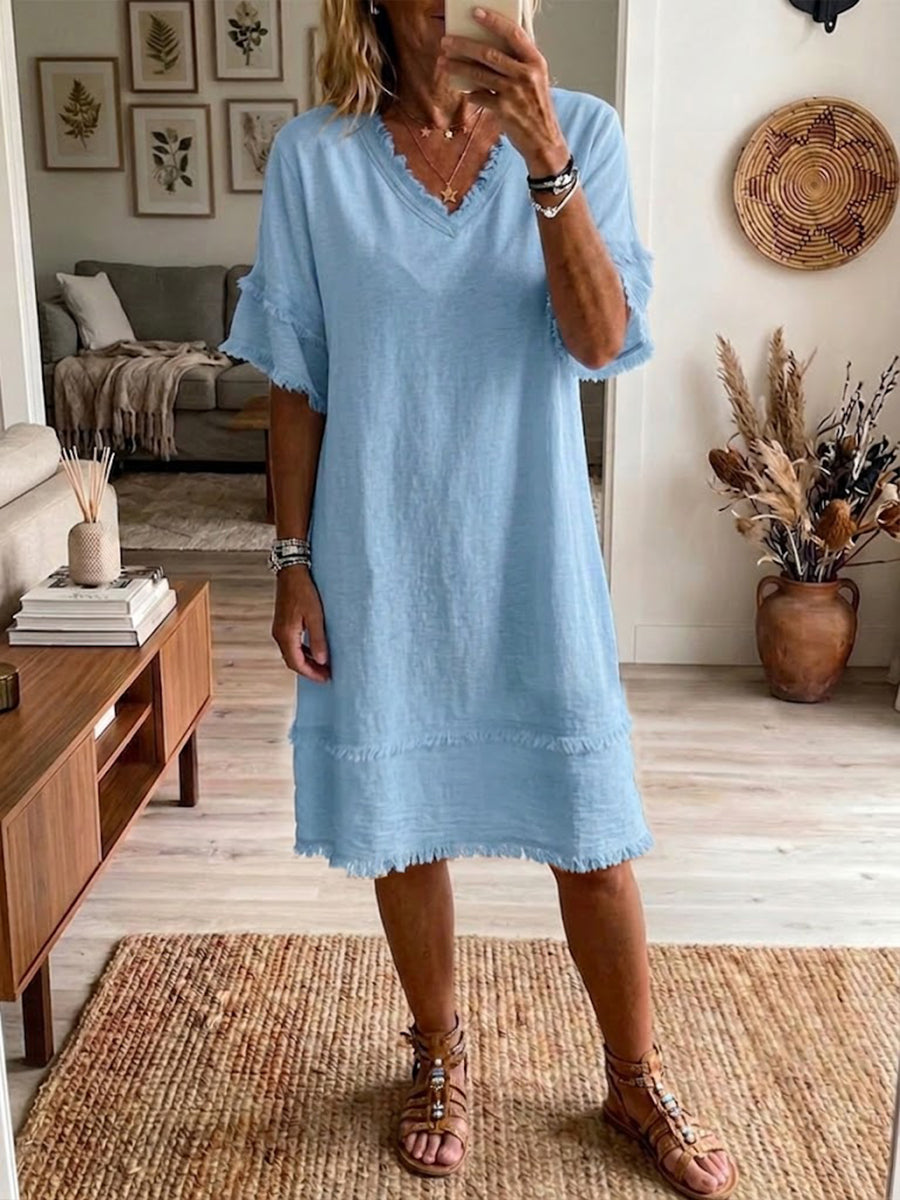 Chic Dress in linen, Affordable Luxury