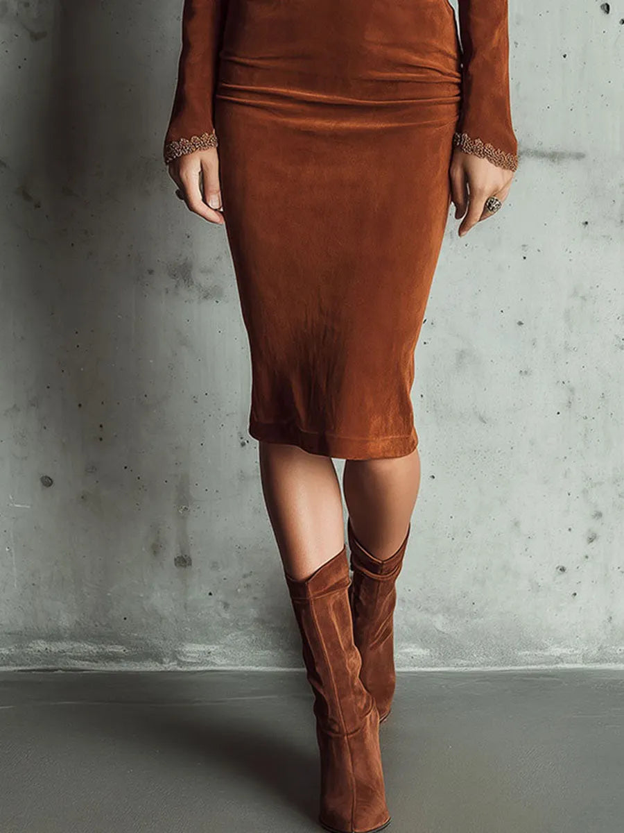 Retro Midi Dress in lace, Affordable Luxury