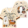 Chaotic Club Funny Ghost Spend Husband Money Mesh Jersey