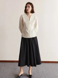 French V-Neck Court-Style Top