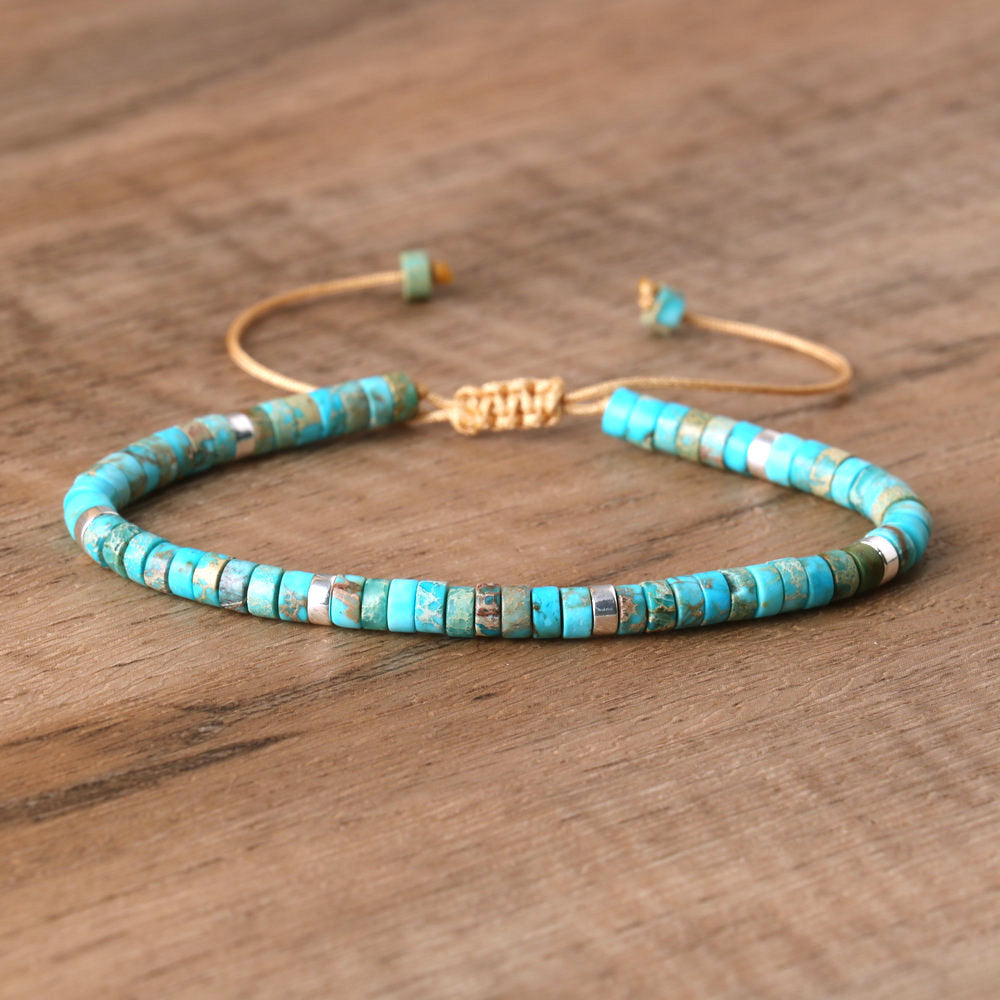 Unisex Vintage Natural Stone N Bracelet