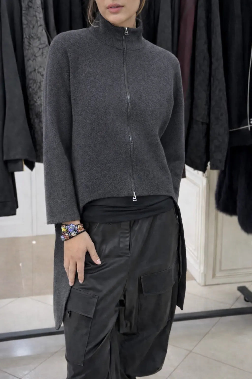 Womens Round Neck Irregular Casual Long Top