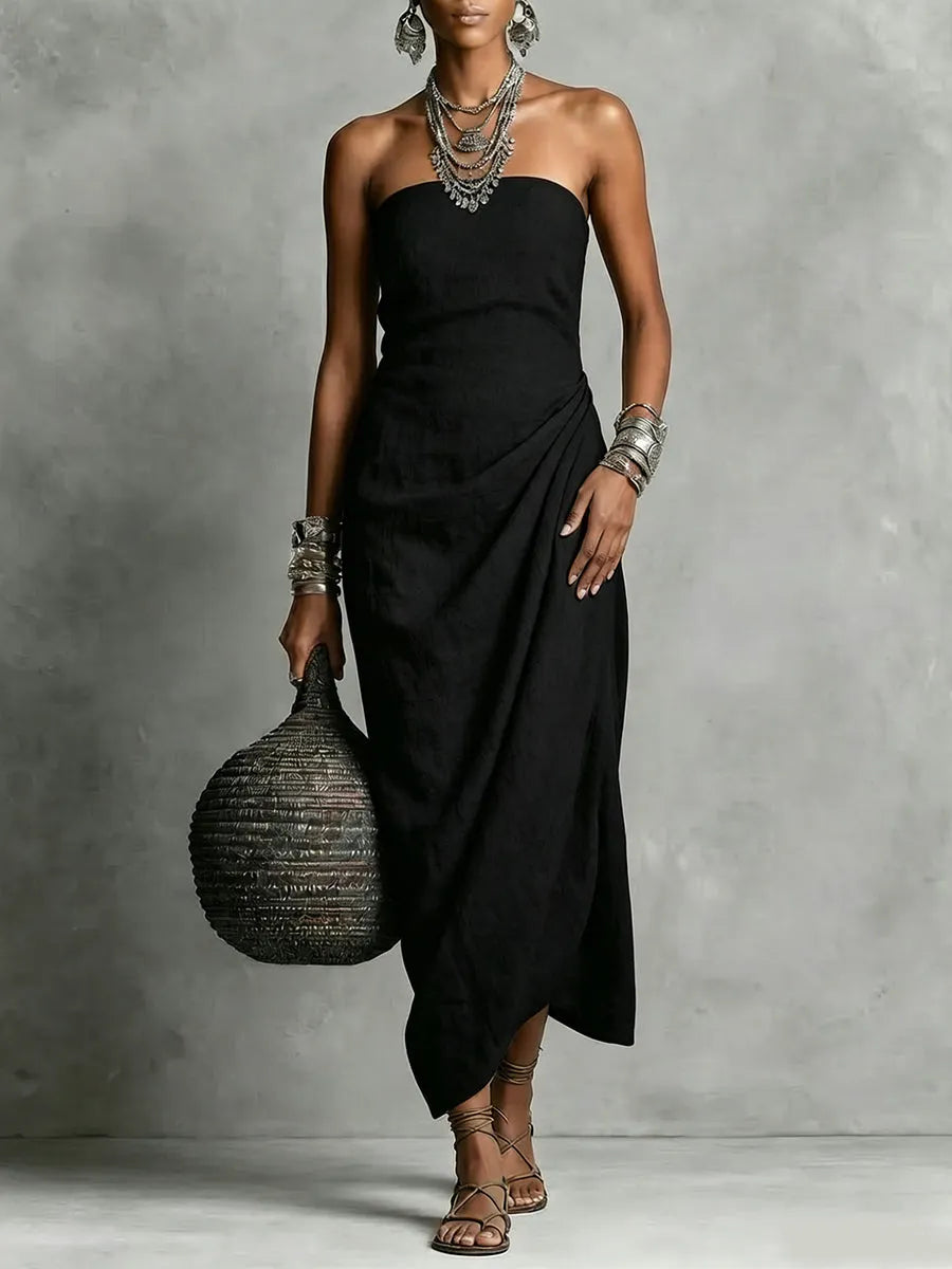 Elegant Dress in linen, Premium Look
