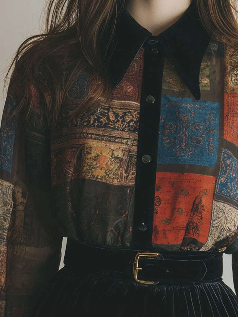 Retro Blouse in chiffon, Smart Price