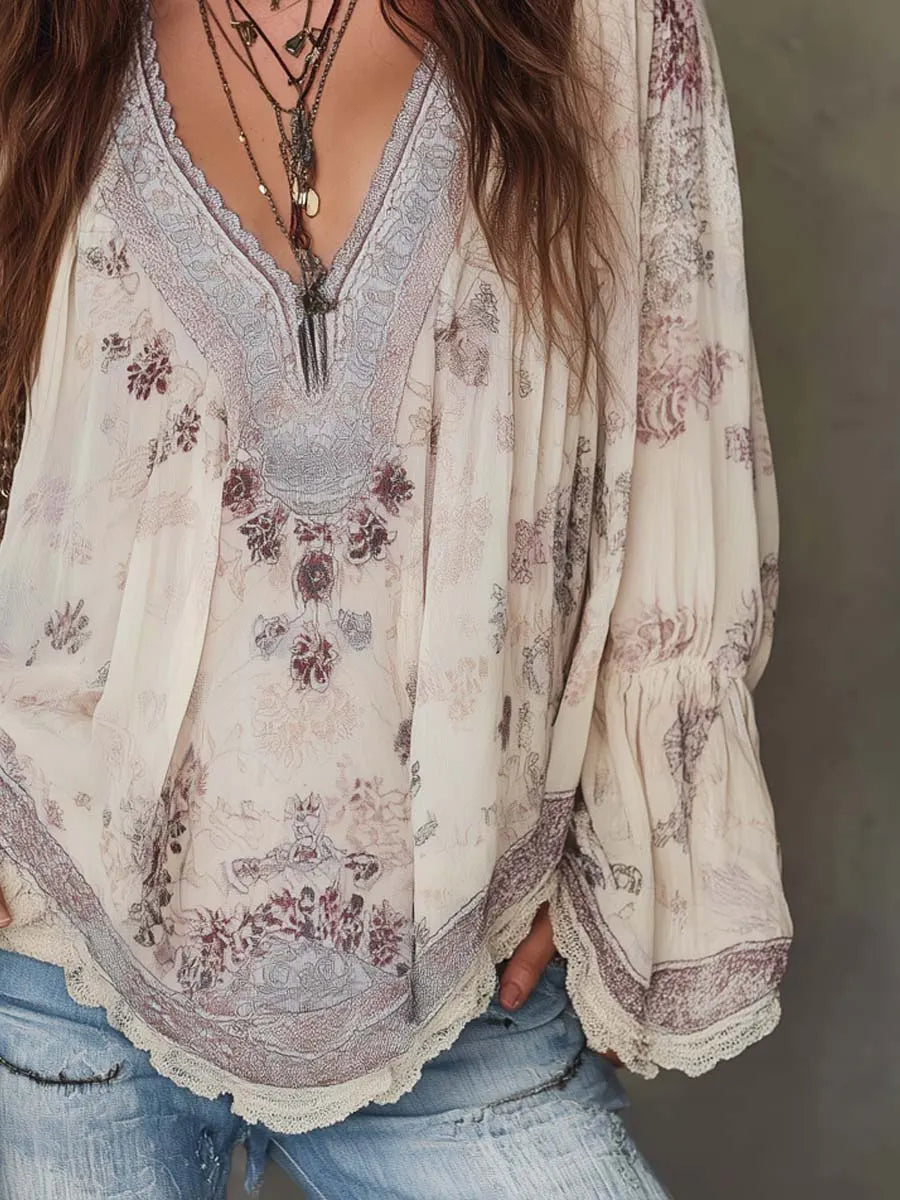 Retro Blouse in chiffon, Affordable Luxury