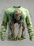 Men's Halloween Optical Illusion Zombies 3d Print Sweatshirt