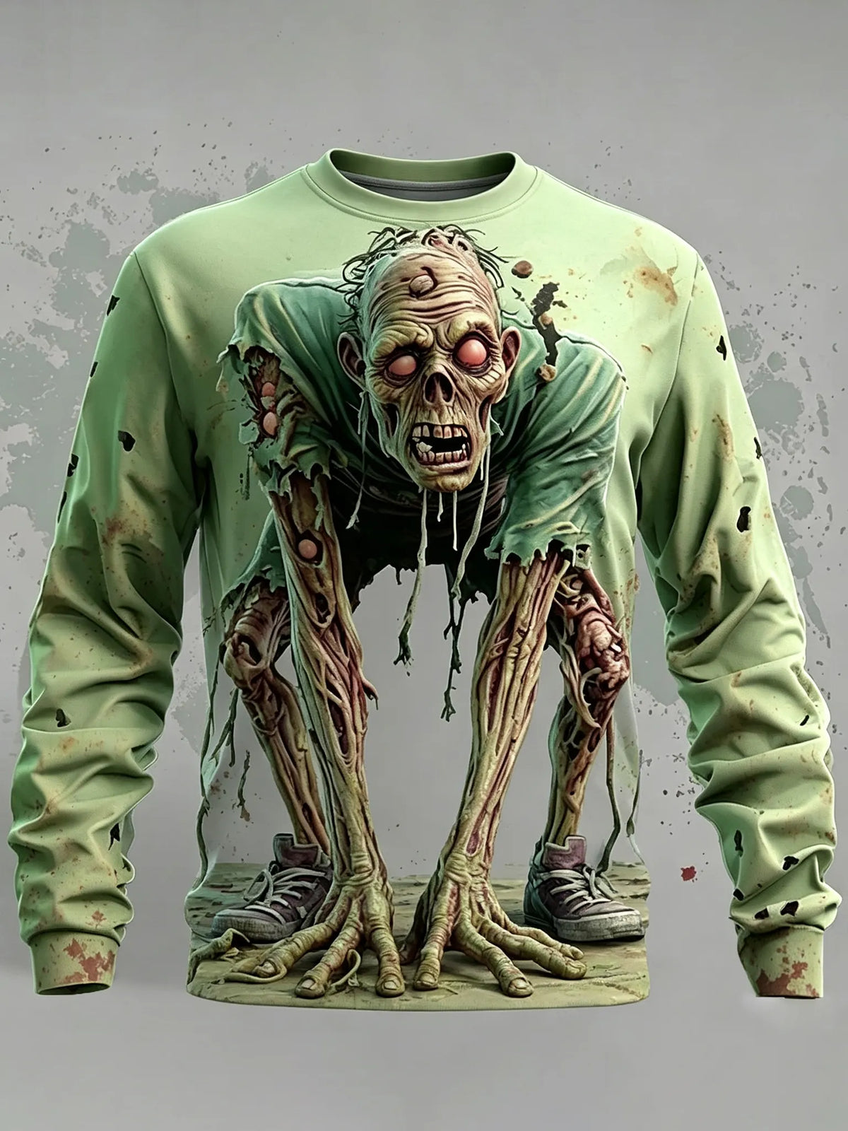 Men's Halloween Optical Illusion Zombies 3d Print Sweatshirt
