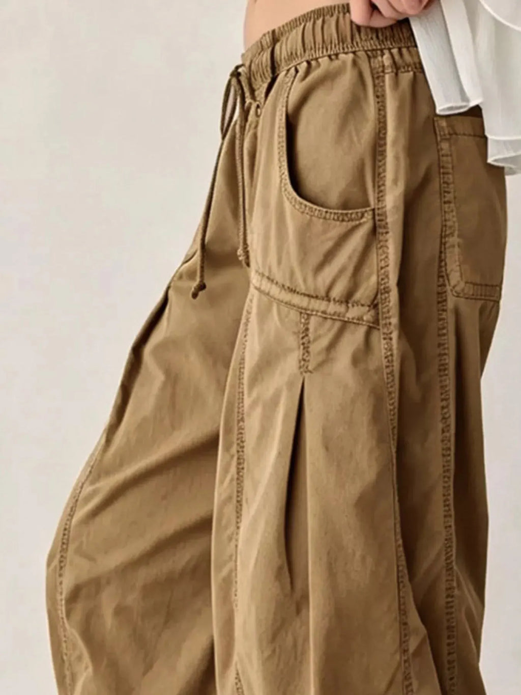 High-Waisted Cargo Wide-Leg Pants