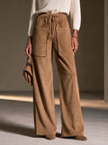 Women's Drawstring Casual Wide-Leg Pants MDZ0142I3GMJ