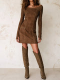 Mini Dress with suede – Affordable Luxury