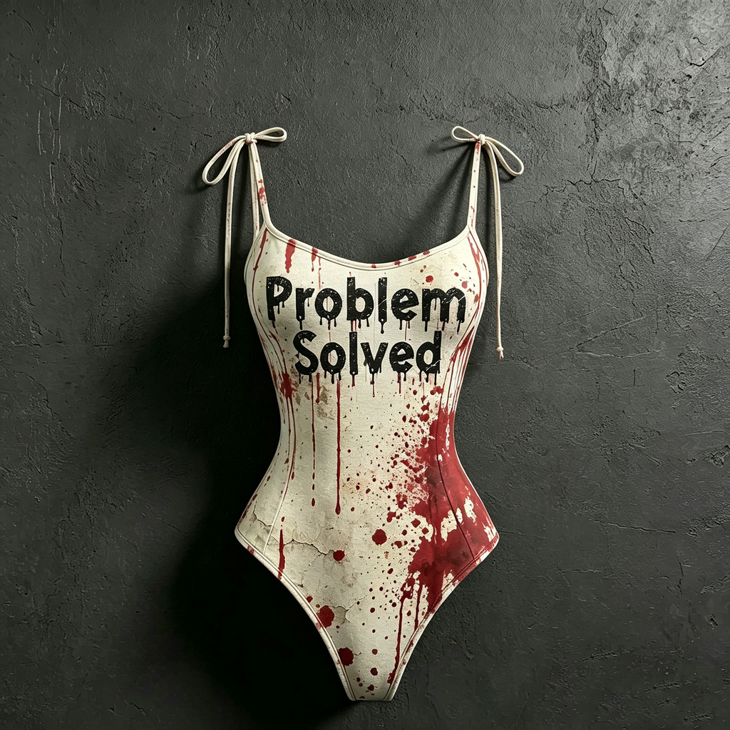 Women's Retro Halloween Bloodstain Problem Solved Print Hoodie Two-piece Set