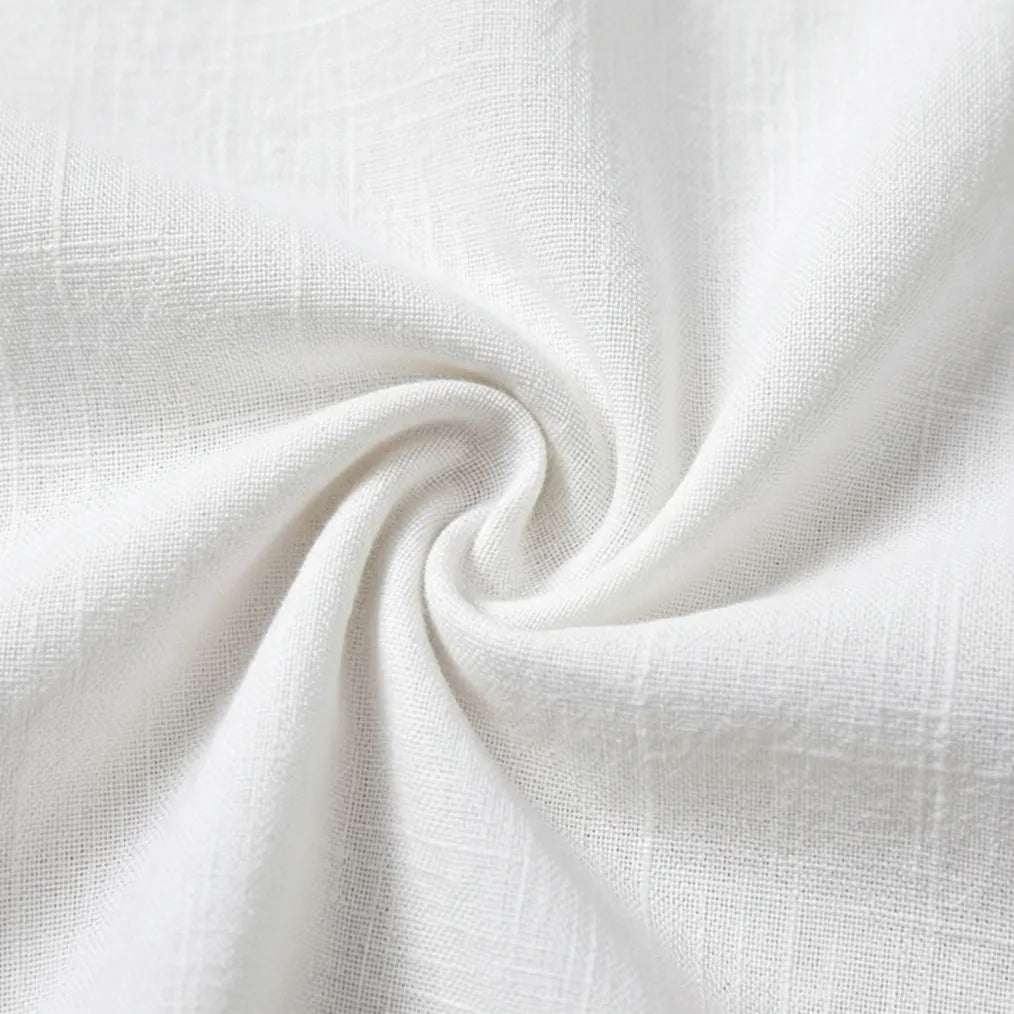 Casual Linen Blend 2-Piece Set with Button Details