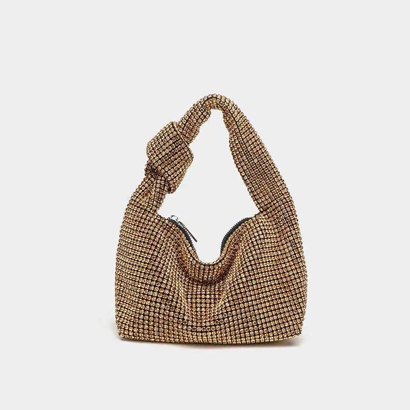 Women Niche High-end Versatile Full Diamond Studded Hand-held Dinner Bag
