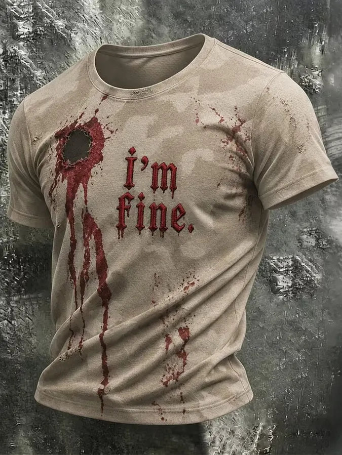 I'm Fine Halloween Print Men's T-shirt