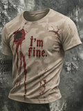 I'm Fine Halloween Print Men's T-shirt