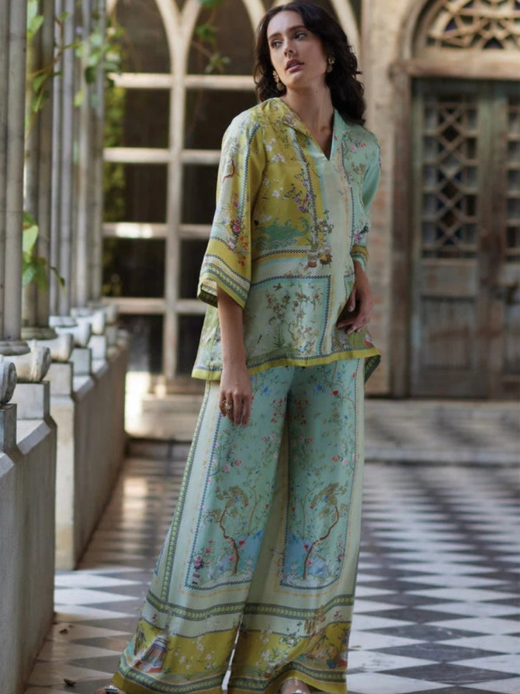 Flair Fusion Flowers Pants Set