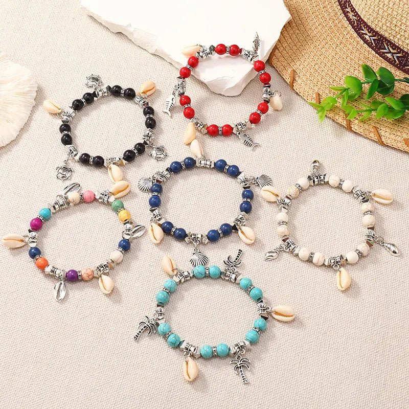 Bohemian Shell Bead Charm Bracelets For Summer Festivals And Beach Days
