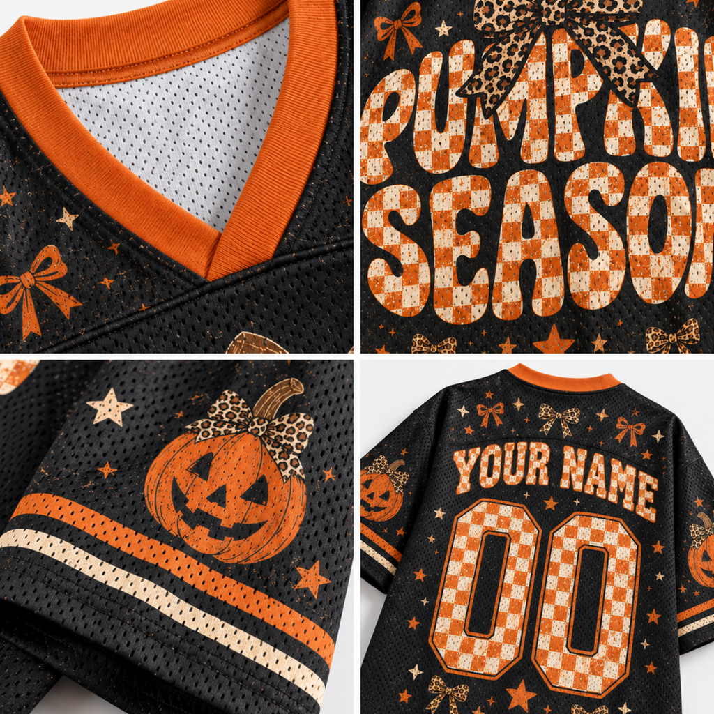 Chaotic Club Pumpkin Season Checkered Fall Mesh Jersey