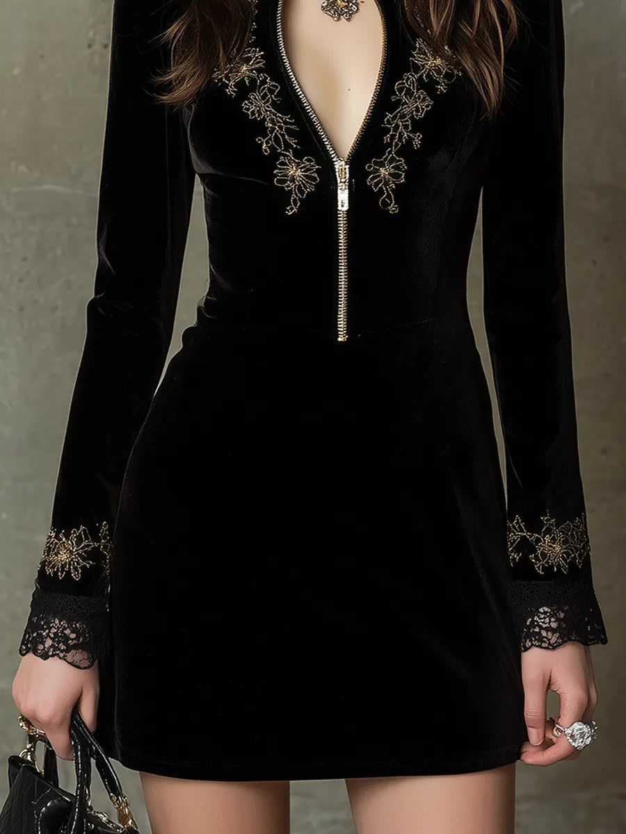 Mini Dress with velvet – Best Value