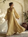 Women's Linen V-Neck Dress