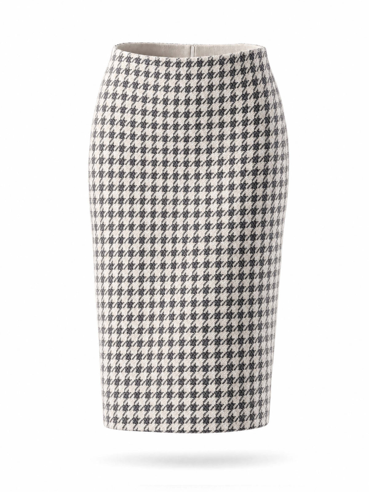 Vintage Houndstooth High Waist Pencil Skirt