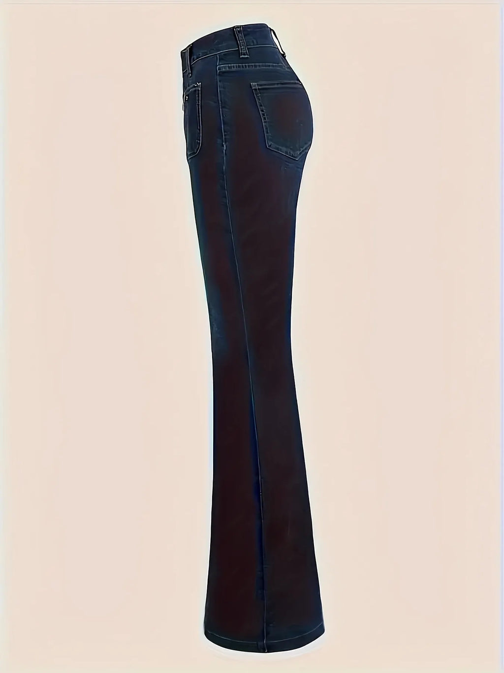 Womens Spliced ​​high-waisted Casual Jeans