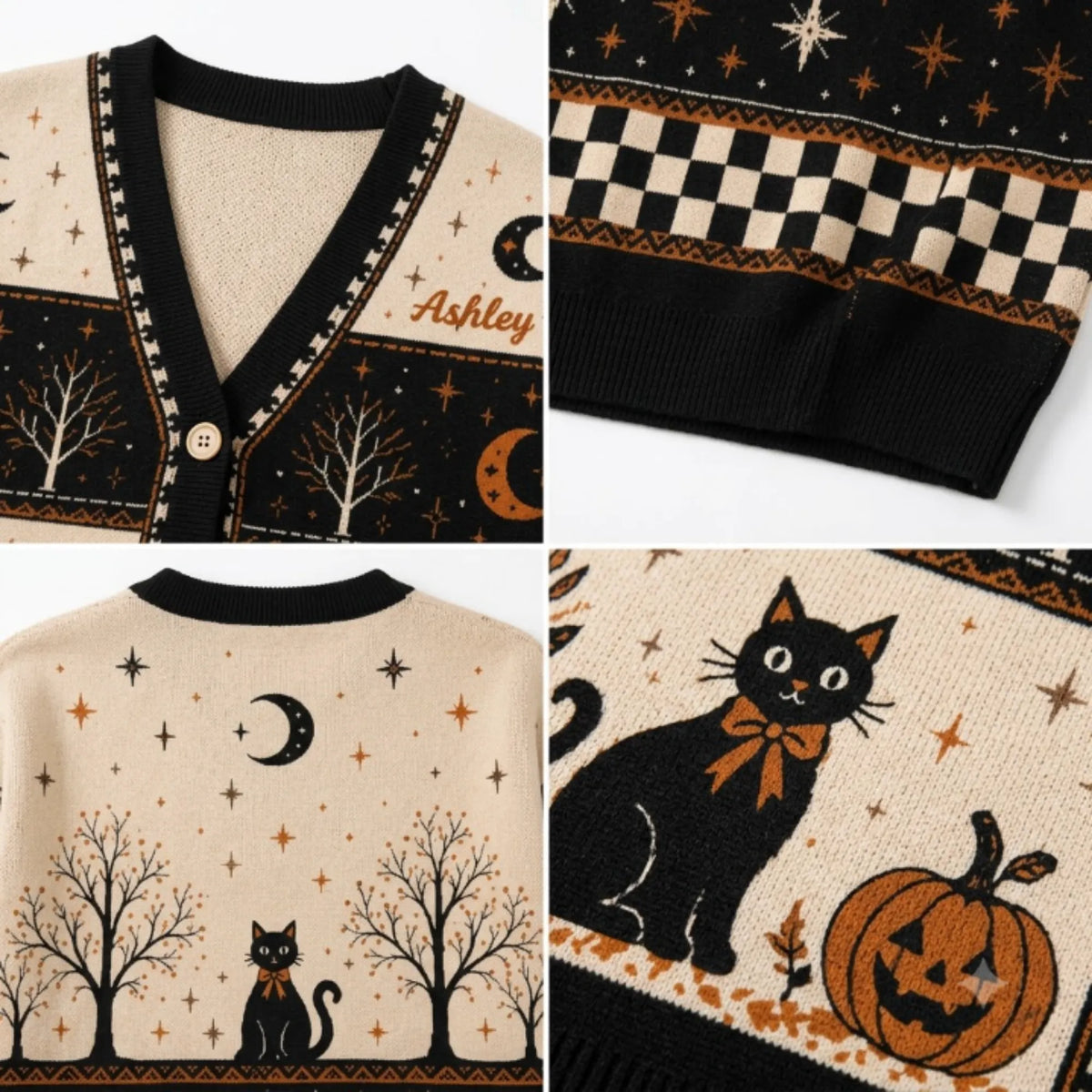 Chaotic Club Personalized Halloween Cat Cardigan