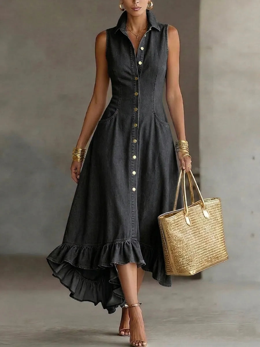 Elegant Midi Dress in denim, Best Value
